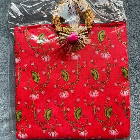 🔵NWT Pichwai print Indian colorful gift bag/ wallet/ bag/purse/potli - Picture 6 of 14